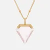 Missoma Women's Rose Quartz Shield Pendant and Gold Beaded Chain - Gold/Pink - Image 1