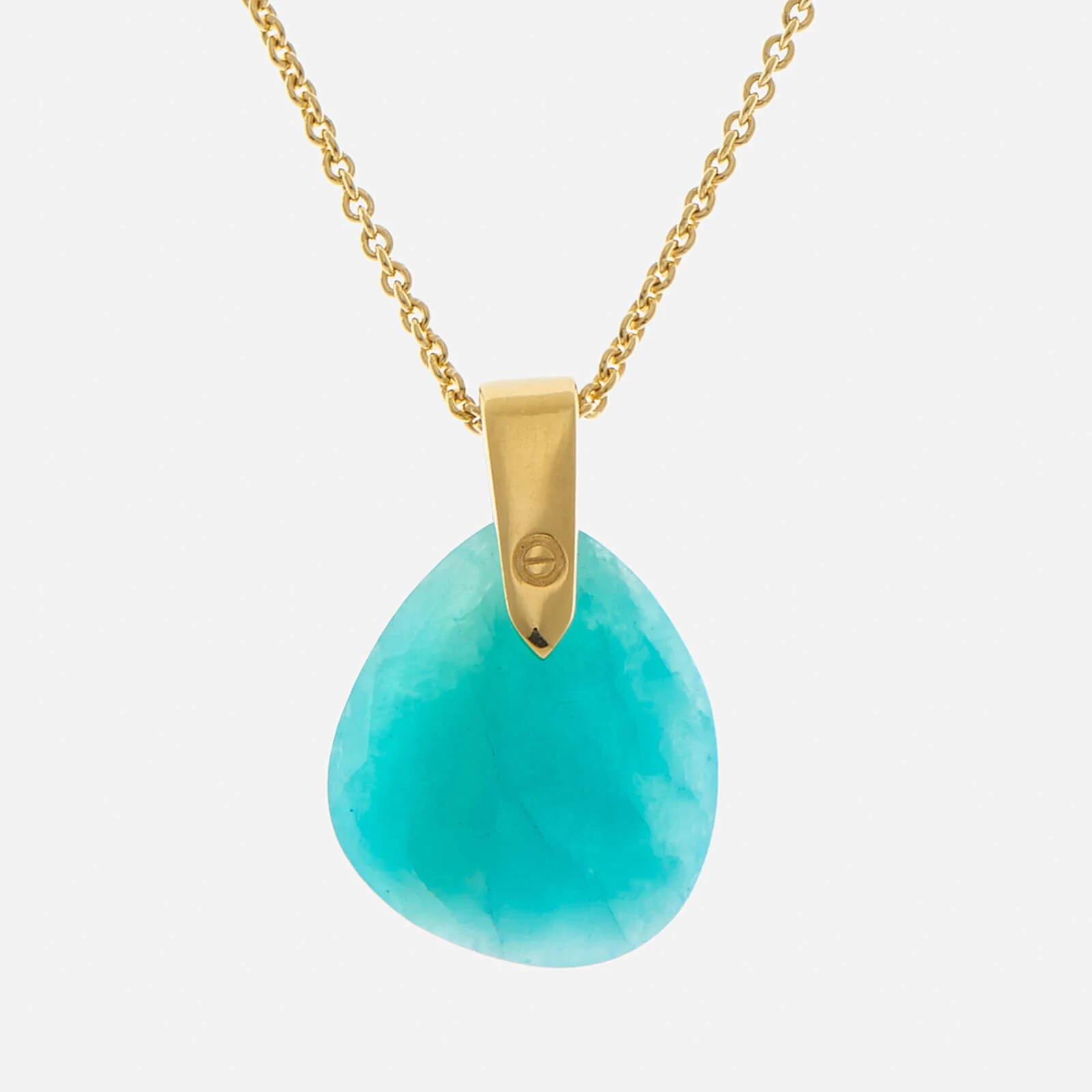 Missoma Women's Amazonite Karma Pendant and Gold Plain Chain - Gold/Turquoise Image 1
