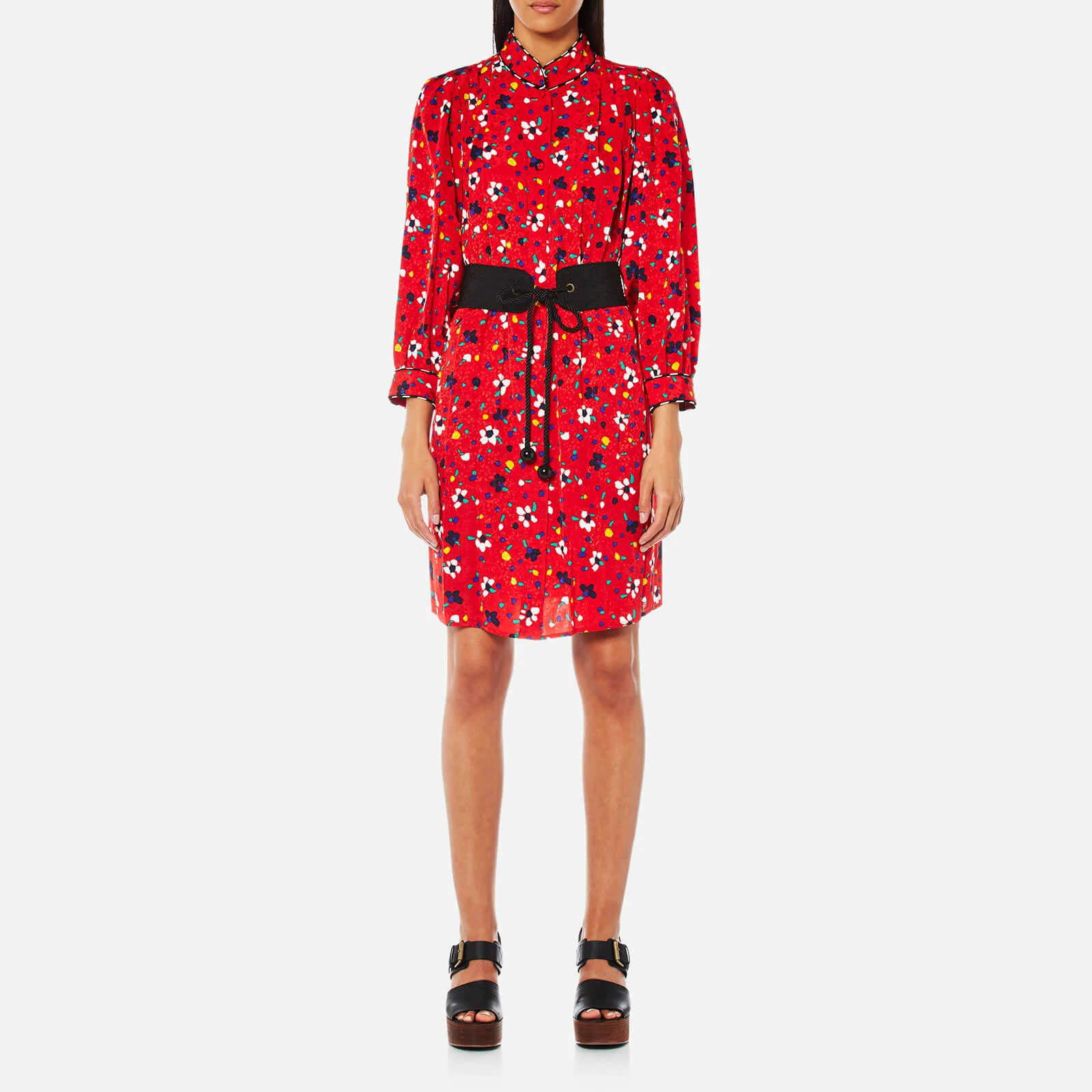 Marc Jacobs Women's Shirt Dress with Belt - Red Multi Image 1