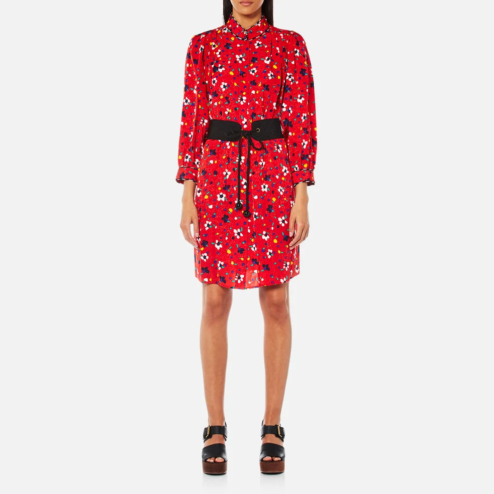 Marc Jacobs Women's Shirt Dress with Belt - Red Multi Image 1