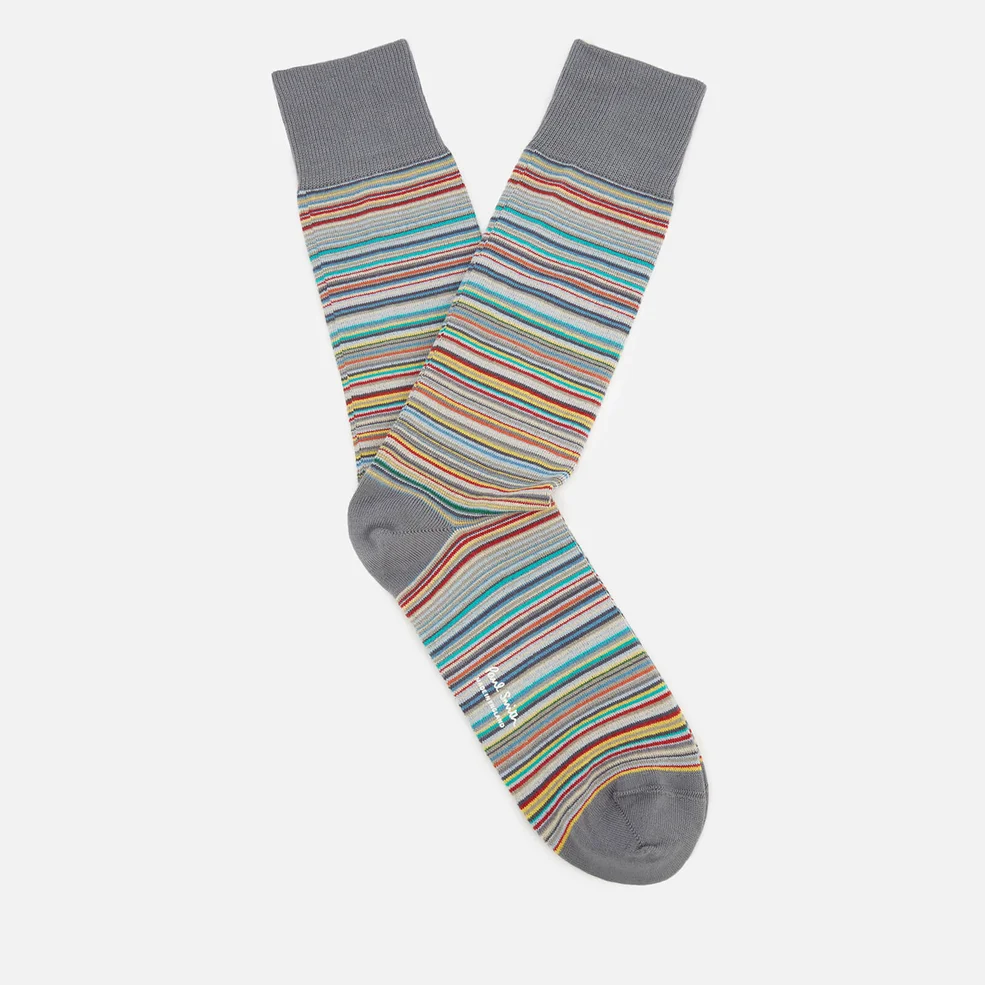 Paul Smith Men's Multi Stripe Socks - Grey Image 1