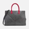 Lulu Guinness Women's Diagonal Stripes Daphne Tote Bag - Black/Chalk - Image 1