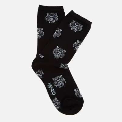 KENZO Women's Multi Tiger Jaquard Socks - Black