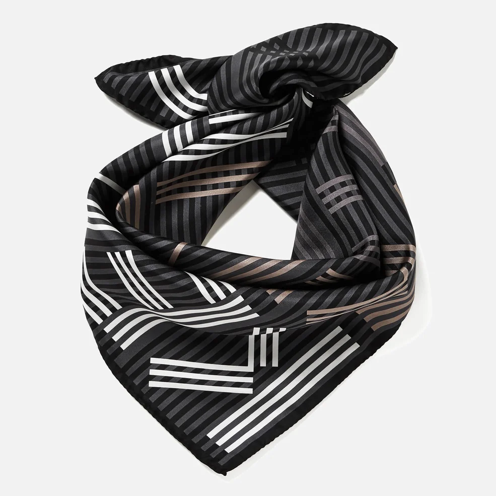 KENZO Women's High End Icons Silk Scarf - Anthracite Image 1