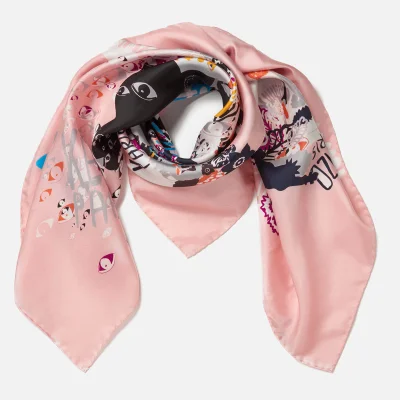 KENZO Women's Multi Icons Iconics Swarm Silk Scarf - Faded Pink