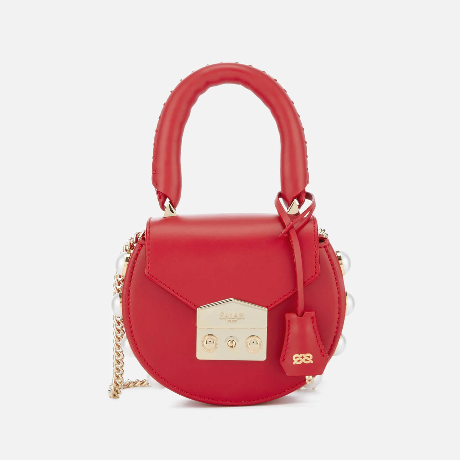 SALAR Women's Mimi Mini Pearl Bag - Red Image 1