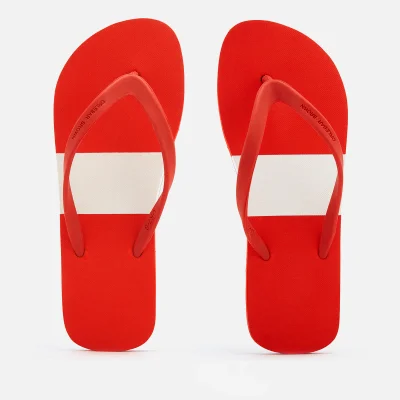 Orlebar Brown Men's Haston Flip Flops - Rescue Red/White