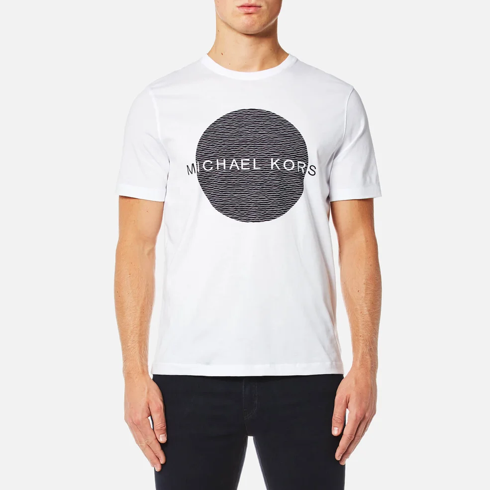 Michael Kors Men's Wave Circle Logo T-Shirt - White Image 1