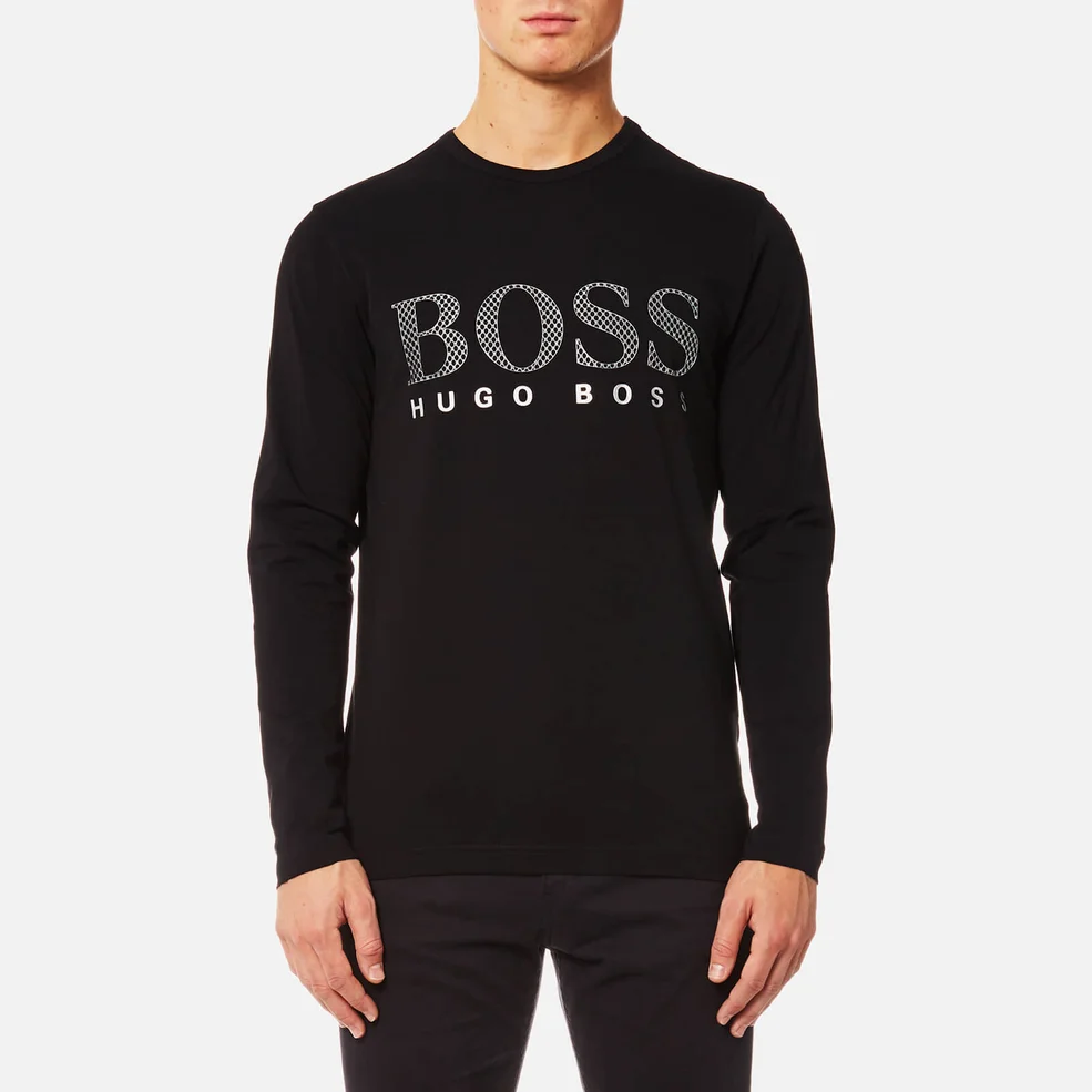 BOSS Green Men's Togn US Large Logo Long Sleeve T-Shirt - Black Image 1