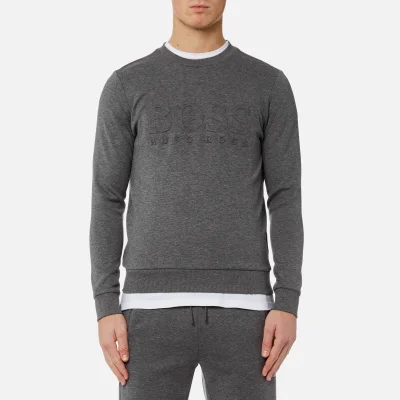BOSS Green Men's Salbo Large Logo Sweatshirt - Medium Grey