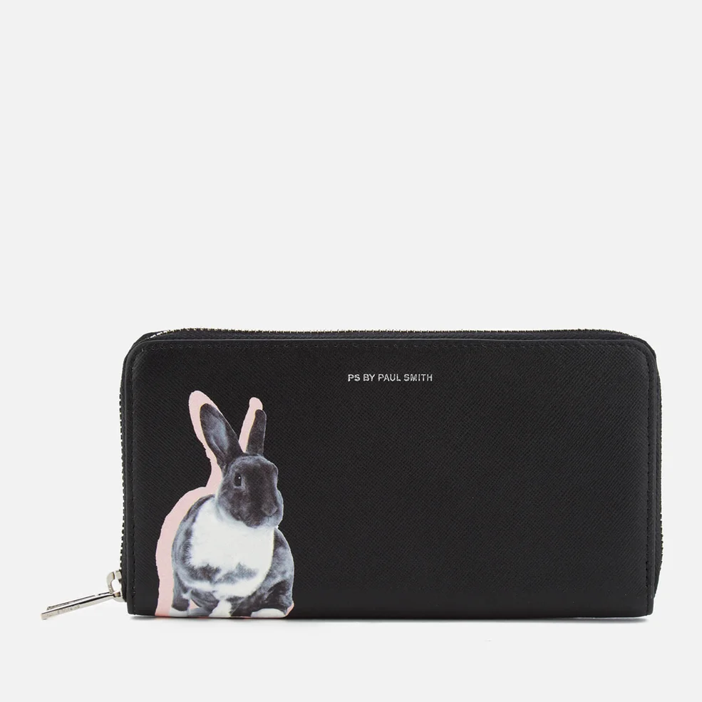PS by Paul Smith Women's Large Zip Around Lucky Rabbit Purse - Black Image 1