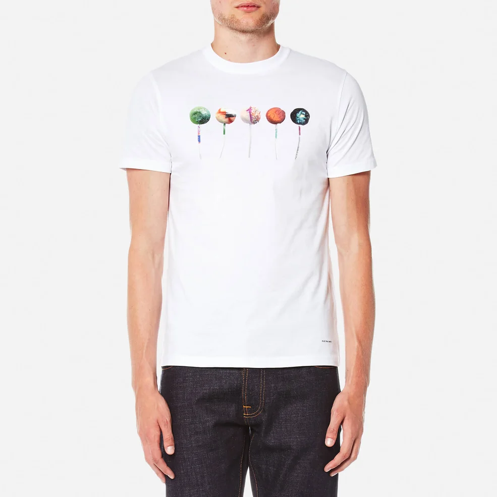 PS by Paul Smith Men's Printed Lollipop Logo Slim Fit T-Shirt - White Image 1