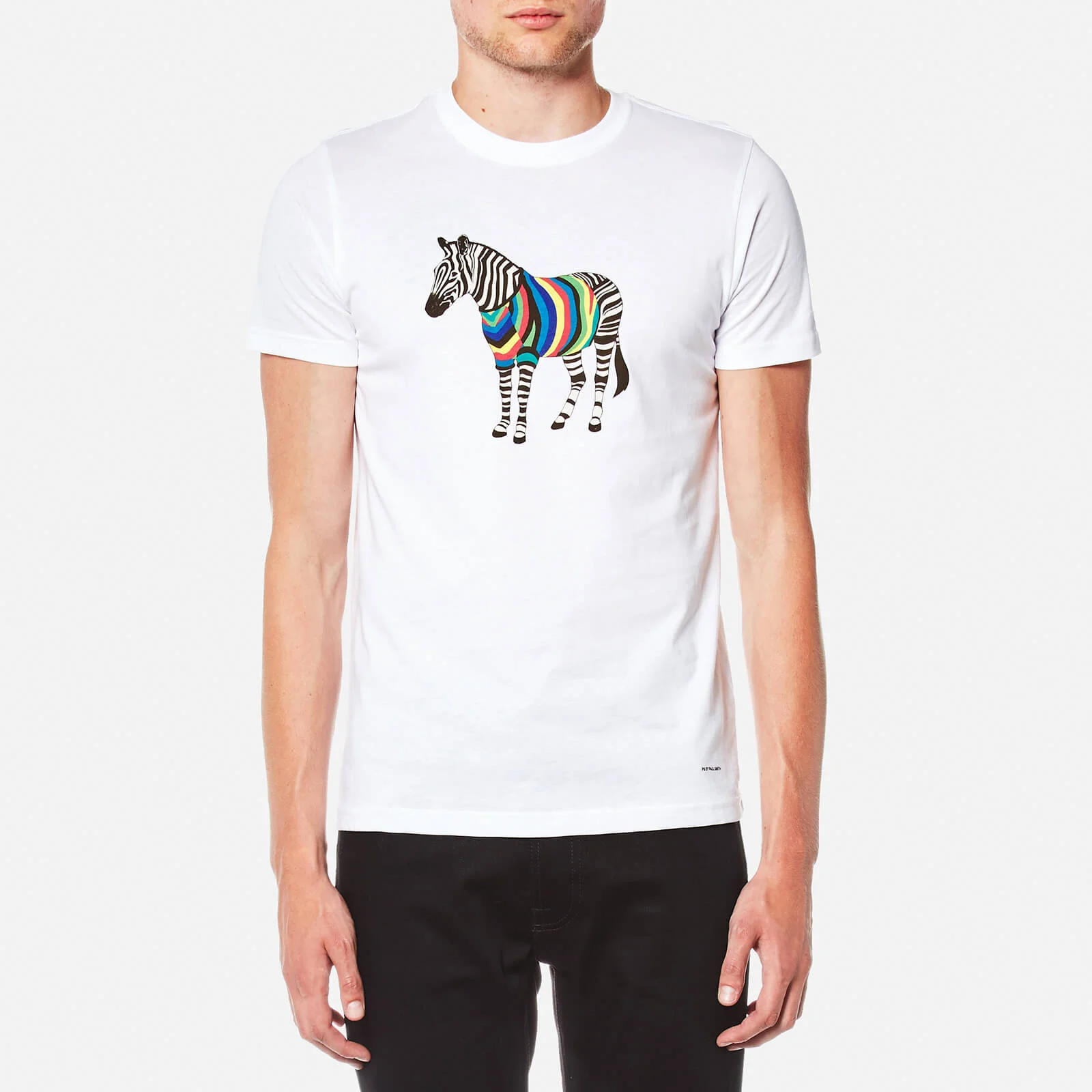 PS by Paul Smith Men's Printed Zebra with Jacket Slim Fit T-Shirt - White Image 1