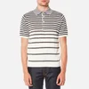 PS by Paul Smith Men's Short Sleeve Knitted Striped Polo Shirt - Grey/White - Image 1