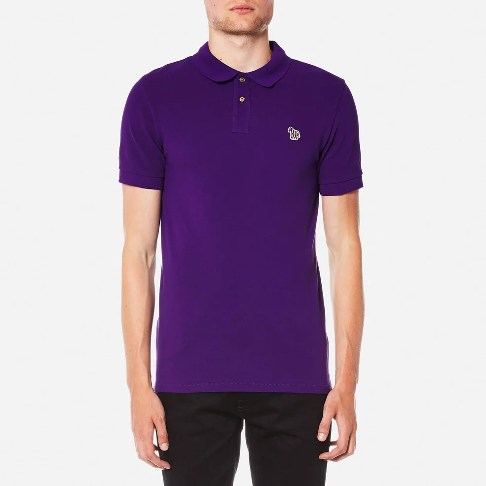 PS by Paul Smith Men's Slim Fit Zebra Logo Polo Shirt - Purple Image 1