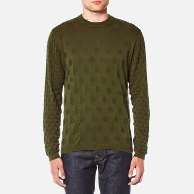 PS by Paul Smith Men's Circle Pattern Crew Neck Knitted Jumper - Green