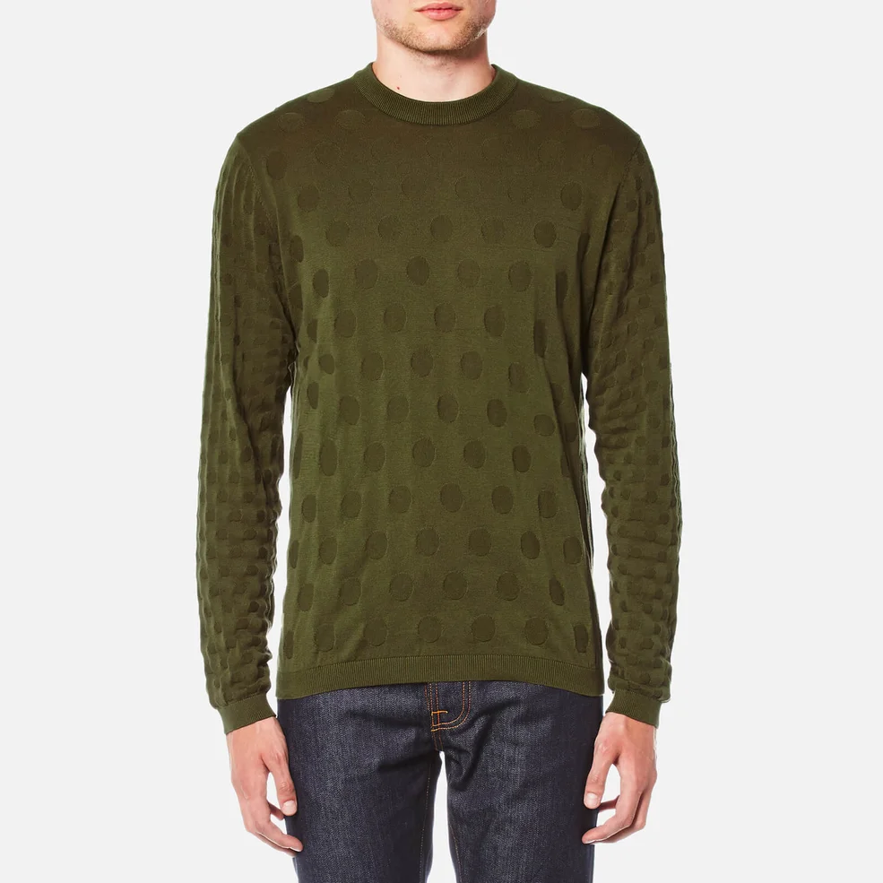 PS by Paul Smith Men's Circle Pattern Crew Neck Knitted Jumper - Green Image 1