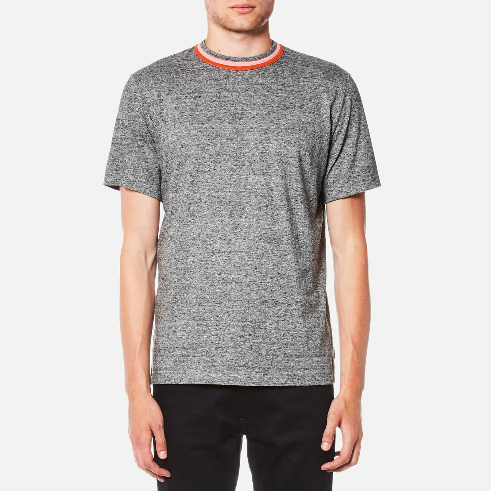 PS by Paul Smith Men's Pima Regular Fit T-Shirt - Grey/Pink Image 1