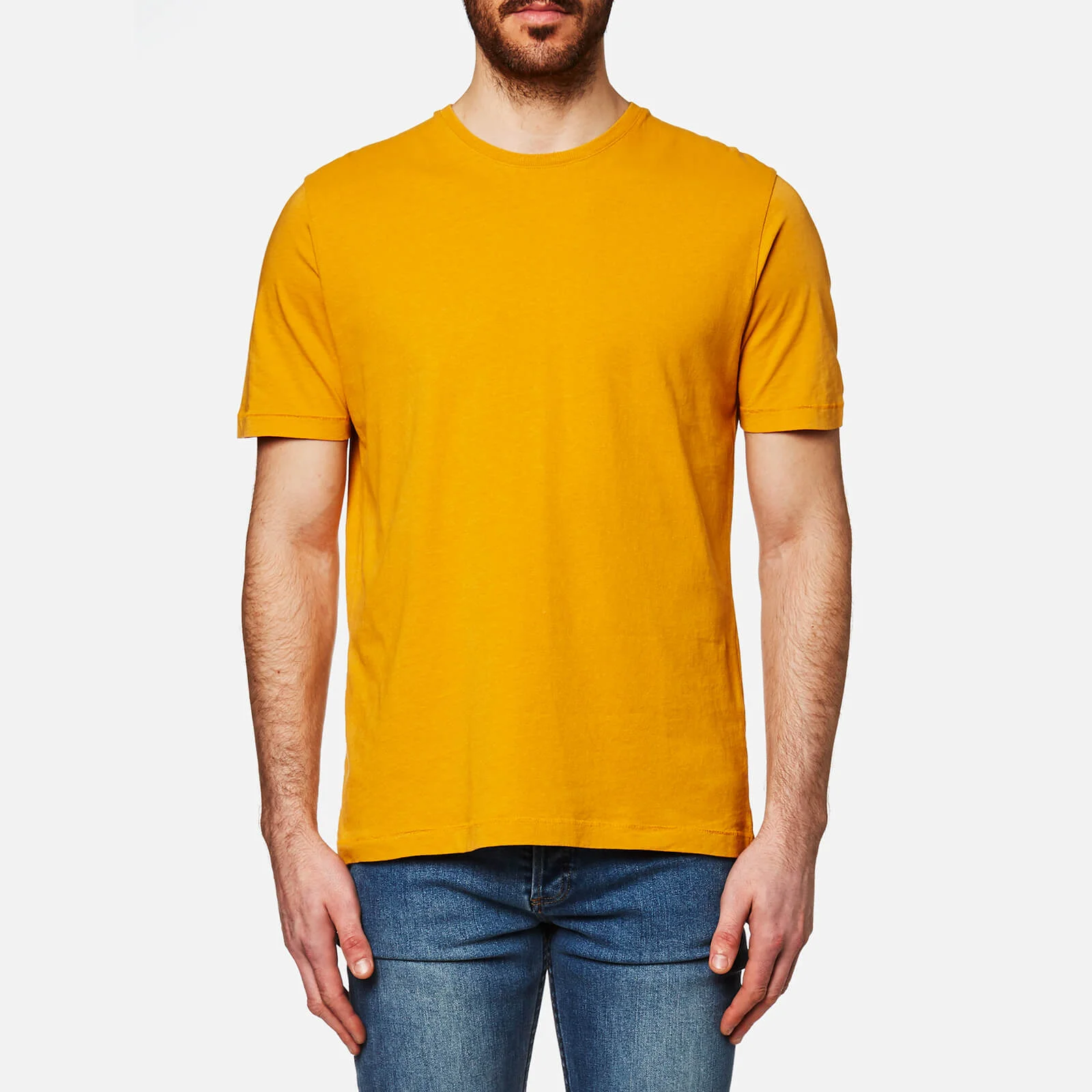 Folk Men's Contrast Sleeve T-Shirt - Sunshine Yellow Image 1