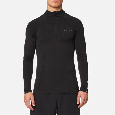FALKE Ergonomic Sport System Men's Zip-Shirt Base Layer - Black