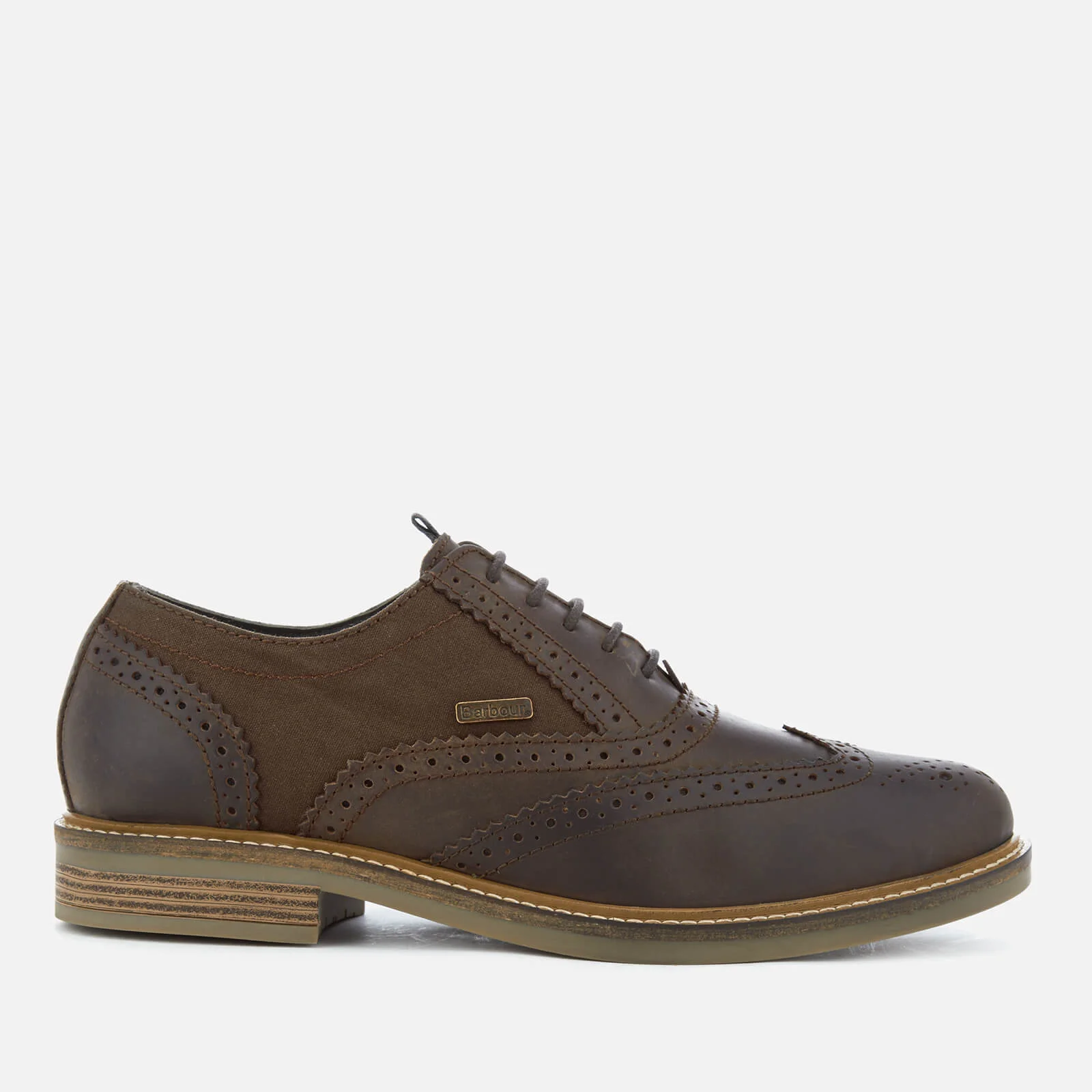 Barbour Men's Redcar Leather Oxford Brogues - Choco Image 1