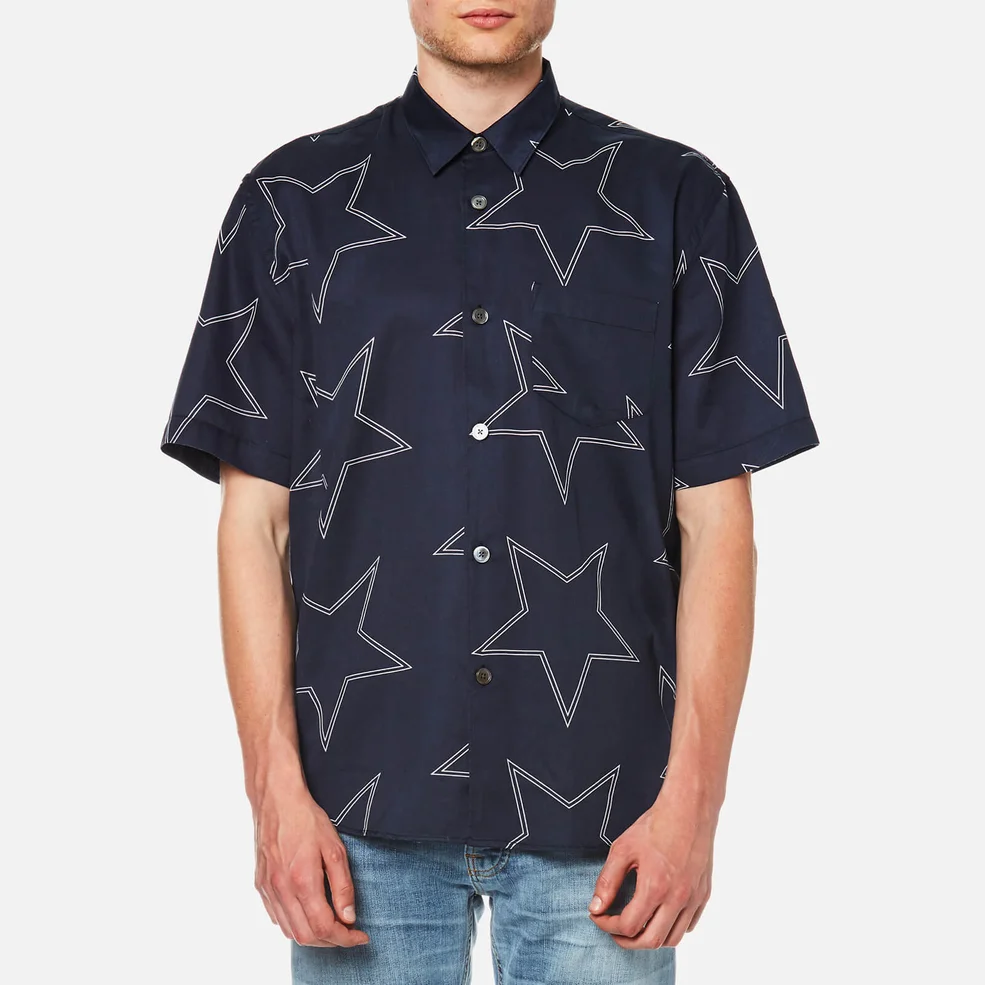 Our Legacy Men's Initial Short Sleeve Shirt - Navy Star Print Image 1