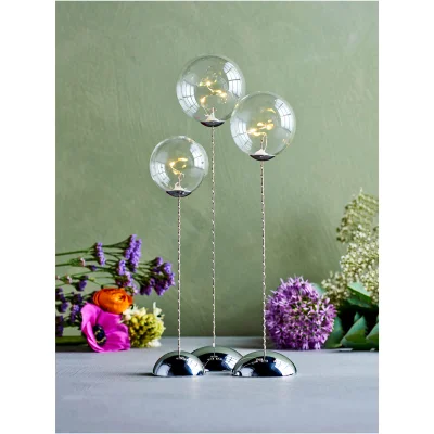 Sirius Pure Trio Glass Baubles with Timer - Clear