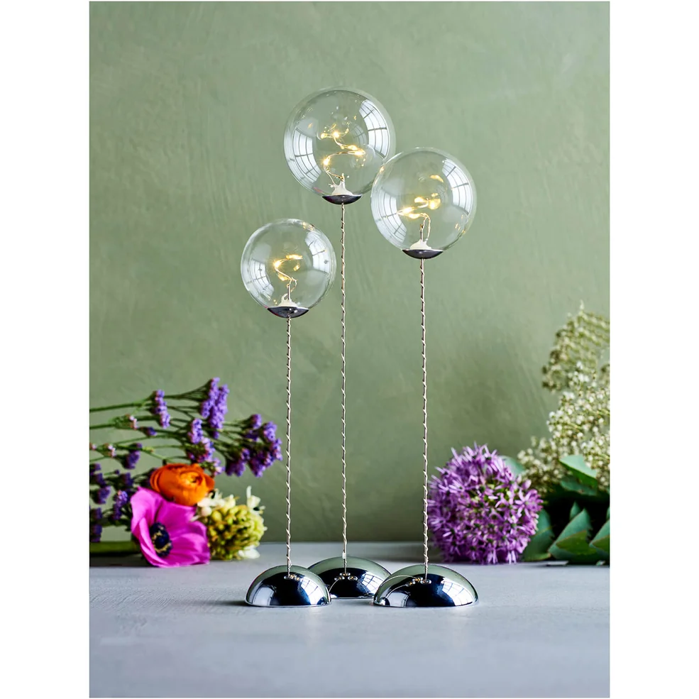 Sirius Pure Trio Glass Baubles with Timer - Clear Image 1