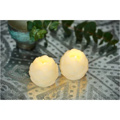 Sirius Helene LED Wax Candle Set with Timer - Almond
