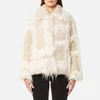 Helmut Lang Women's Plaid Faux Fur Jacket - Chalk/Cream - Image 1