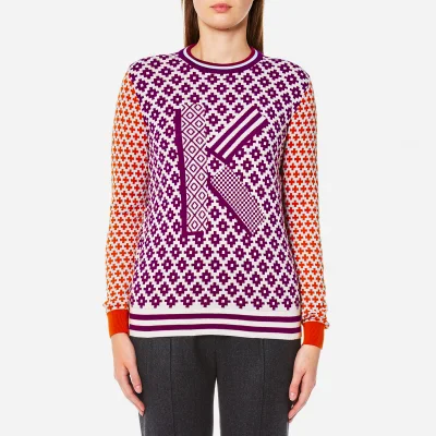 KENZO Women's Crew Neck Comfort K Sweater - Deep Fuchsia
