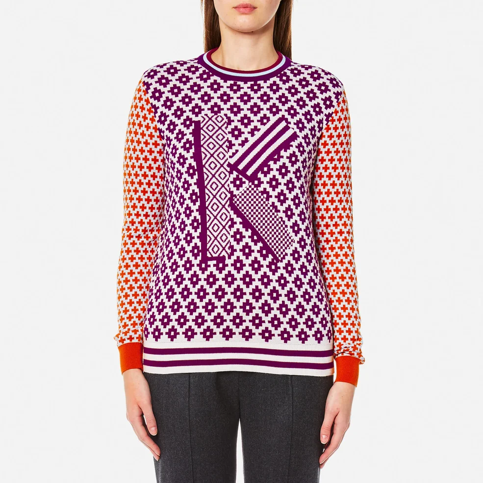 KENZO Women's Crew Neck Comfort K Sweater - Deep Fuchsia Image 1
