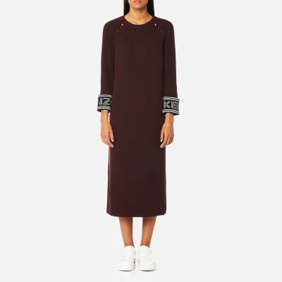 KENZO Women's Reversible Sleeve Knit Midi Jumper Dress - Chocolate