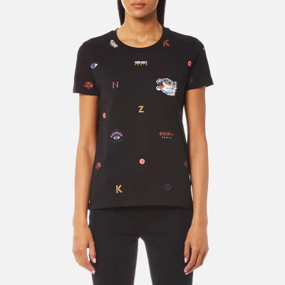 KENZO Women's All Over Multi Icons Single T-Shirt - Black