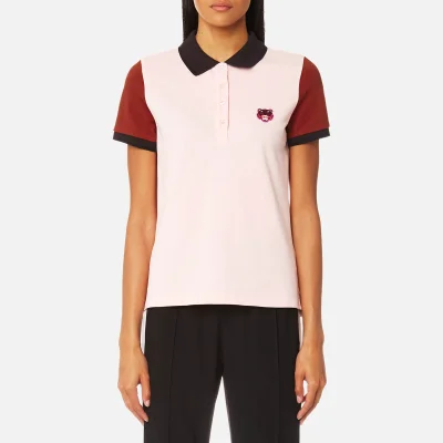 KENZO Women's Tiger Crest Buttoned Polo T-Shirt - Faded Pink