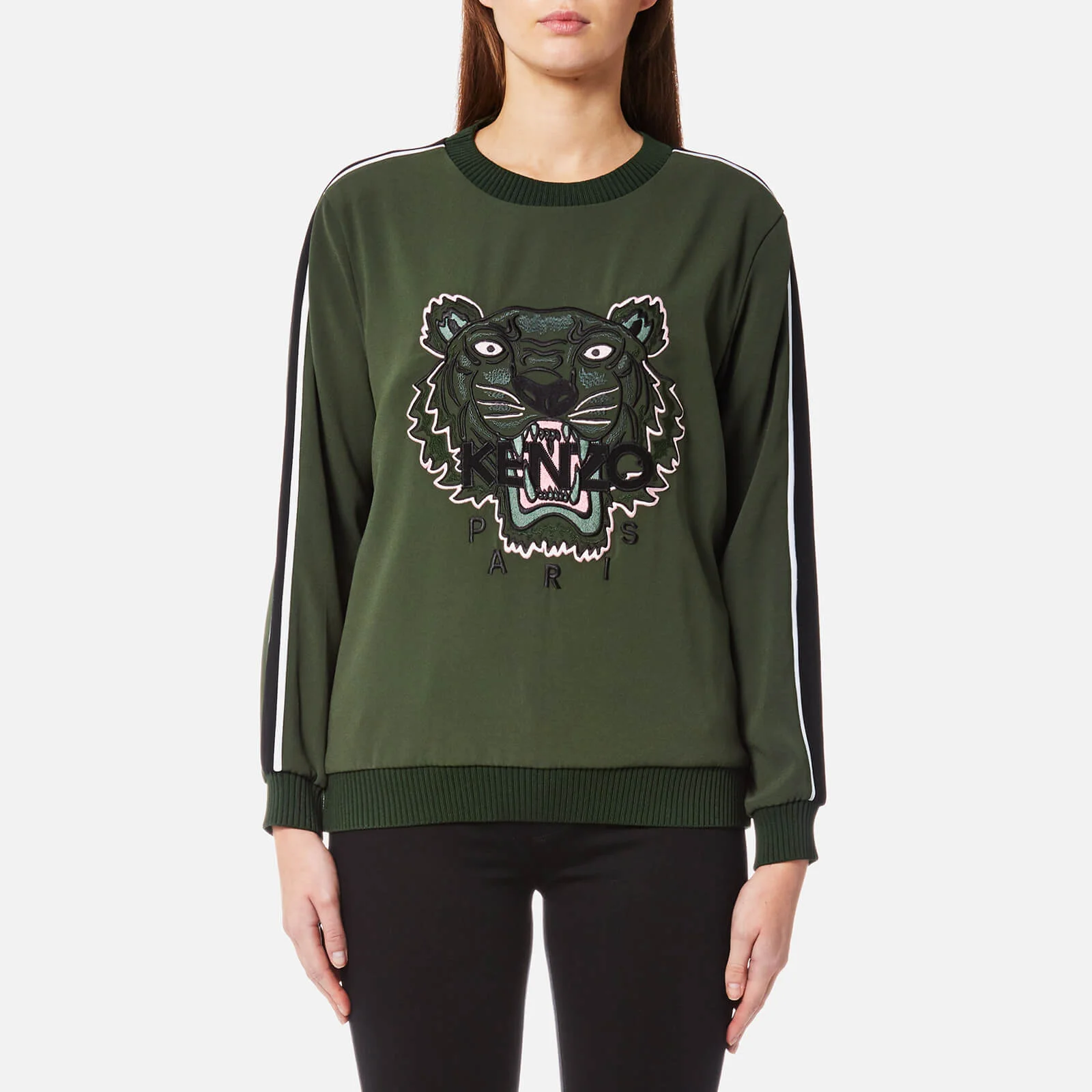 KENZO Women's Soft Tiger Embroidery Sweater - Dark Khaki Image 1
