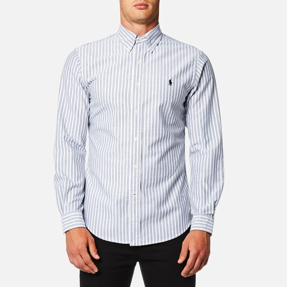 Polo Ralph Lauren Men's Oxford Stripe Slim Fit Shirt - Grey/White Image 1