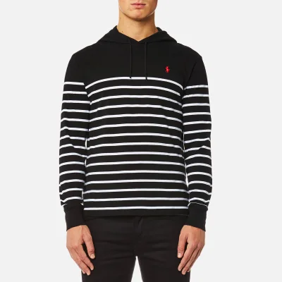 Polo Ralph Lauren Men's Hooded T-Shirt Stripe Hoody - Black/White