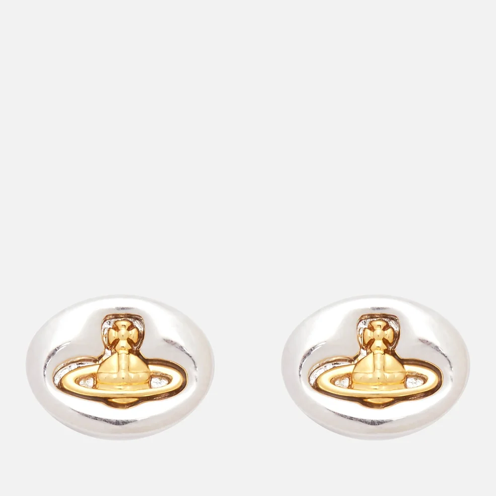 Vivienne Westwood Women's Embossed Logo Earrings - Silver/Gold Image 1