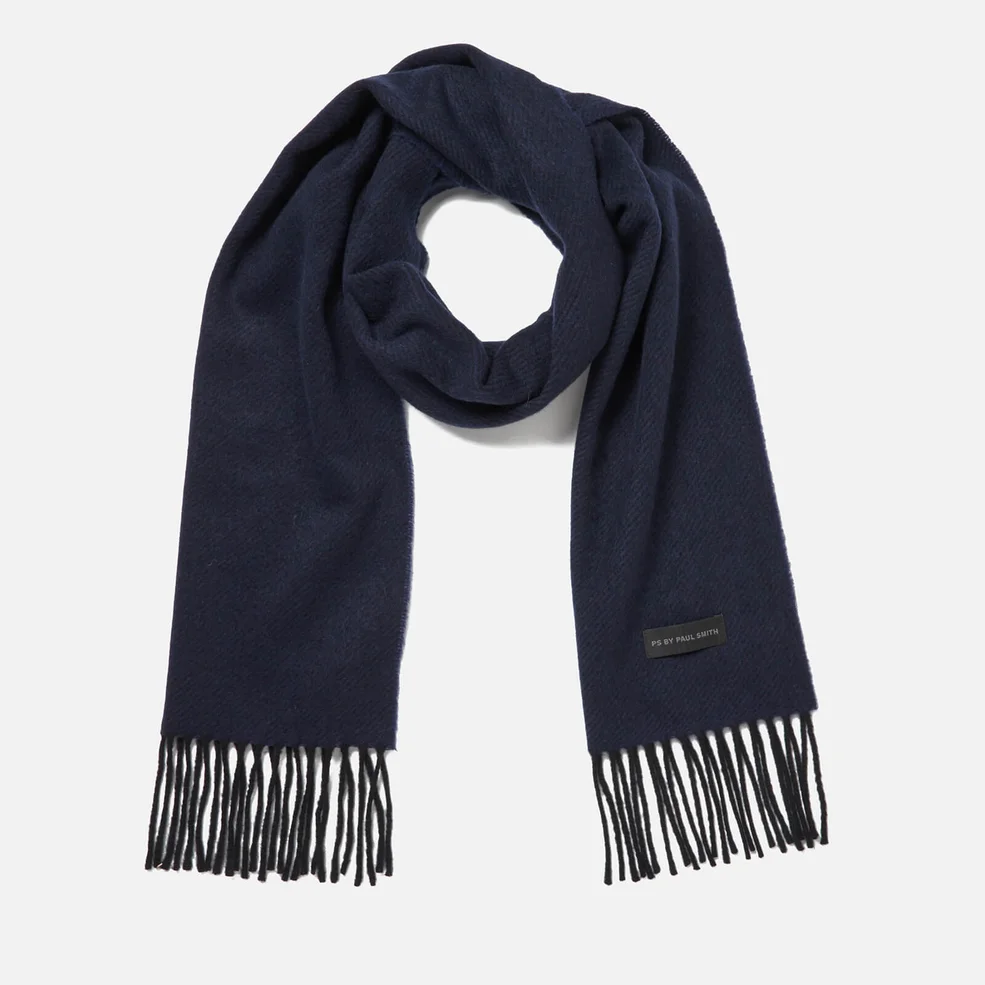 PS by Paul Smith Men's Twill Cashmere Scarf - Navy Image 1