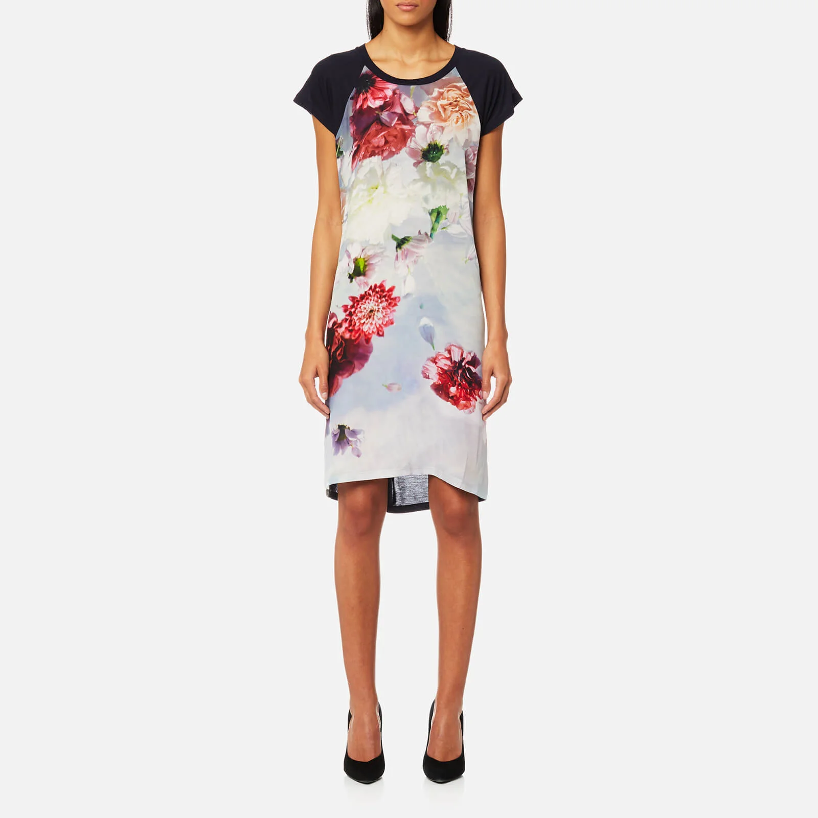 PS by Paul Smith Women's Floral T-Shirt Dress - Black Image 1