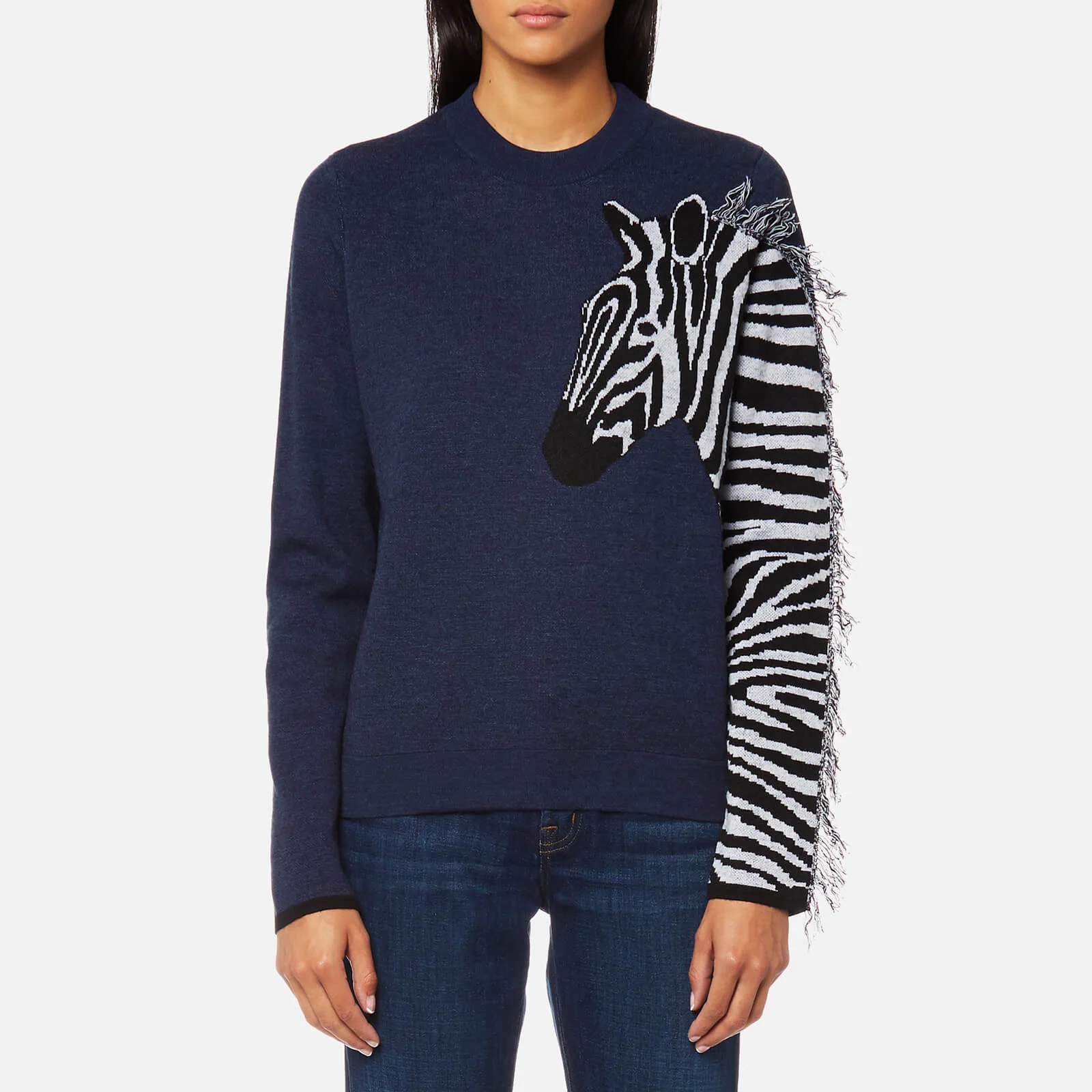 PS by Paul Smith Women's Zebra Knitted Jumper - Navy Image 1