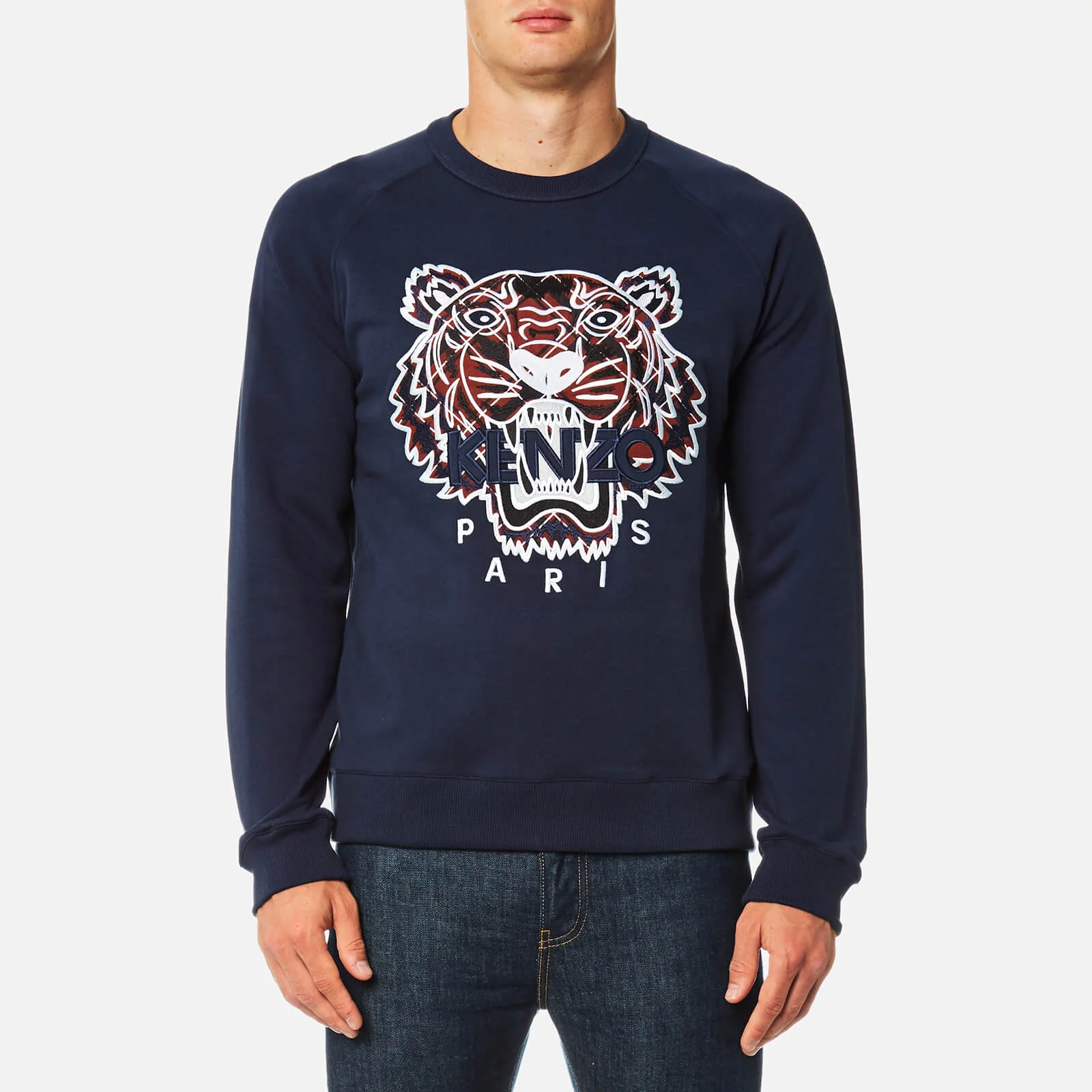 KENZO Men's Check Tiger Logo Sweatshirt - Ink Image 1