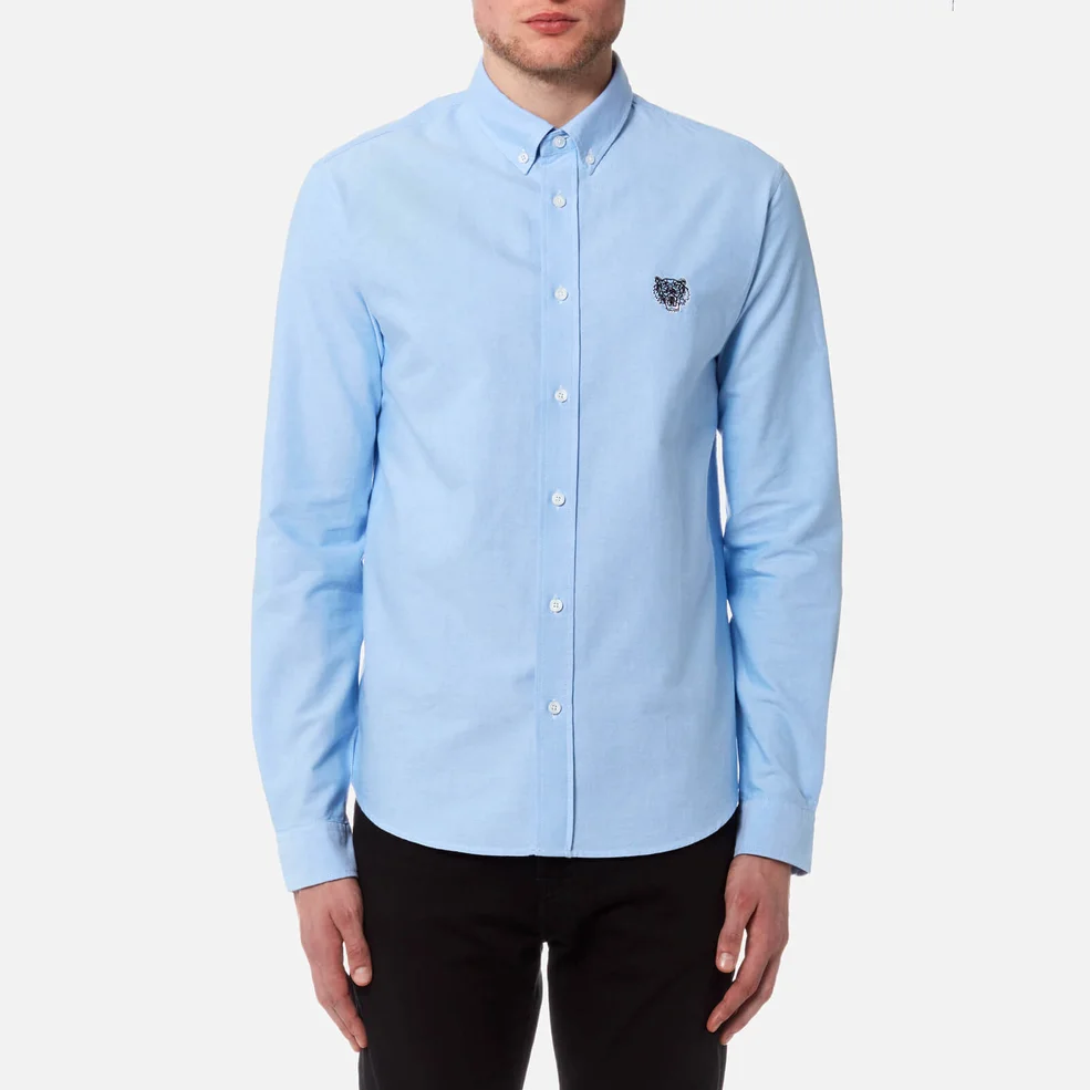 KENZO Men's Oxford Long Sleeve Shirt - Light Blue Image 1