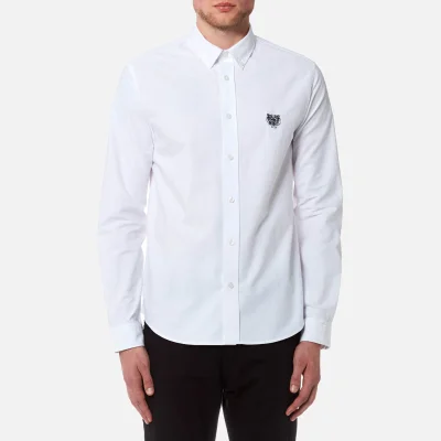KENZO Men's Oxford Long Sleeve Shirt - White