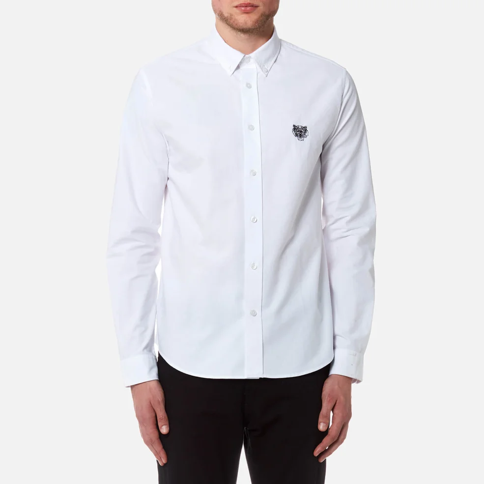 KENZO Men's Oxford Long Sleeve Shirt - White Image 1