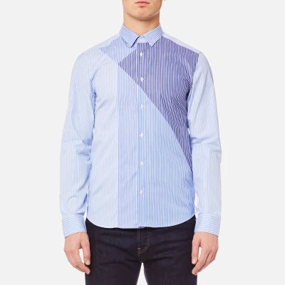 KENZO Men's Graphic Patchwork Shirt - Light Blue
