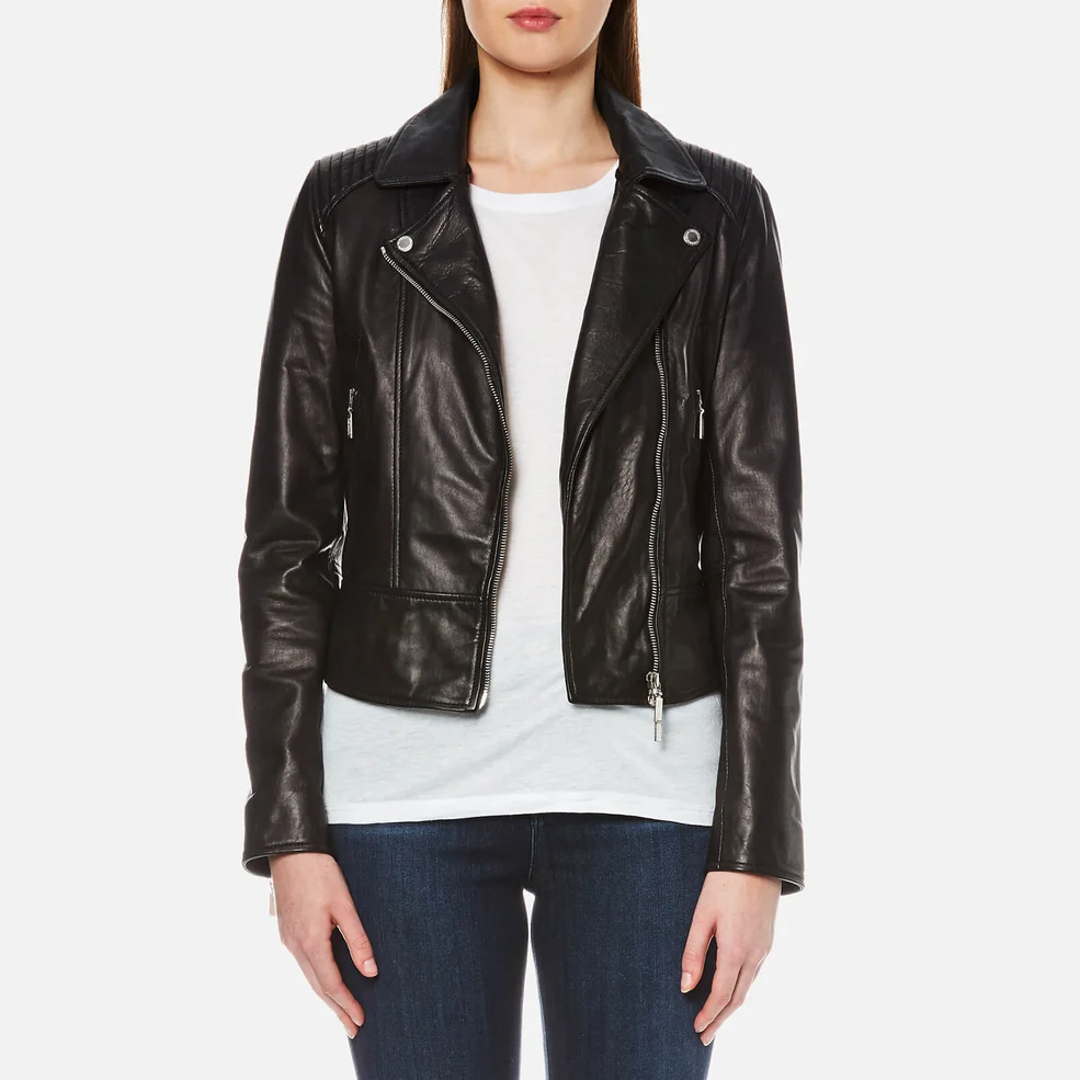 Barbour International Women's International Stroma Leather Jacket - Black Image 1