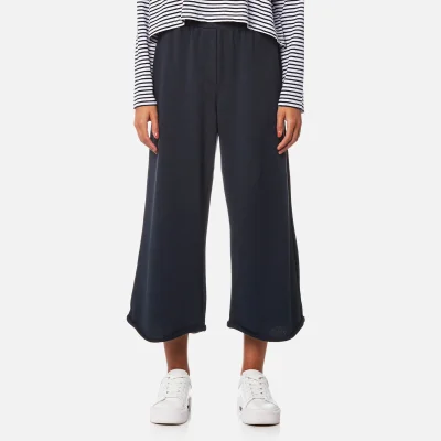 T by Alexander Wang Women's Pull On Wide Leg Cropped Pants - Navy