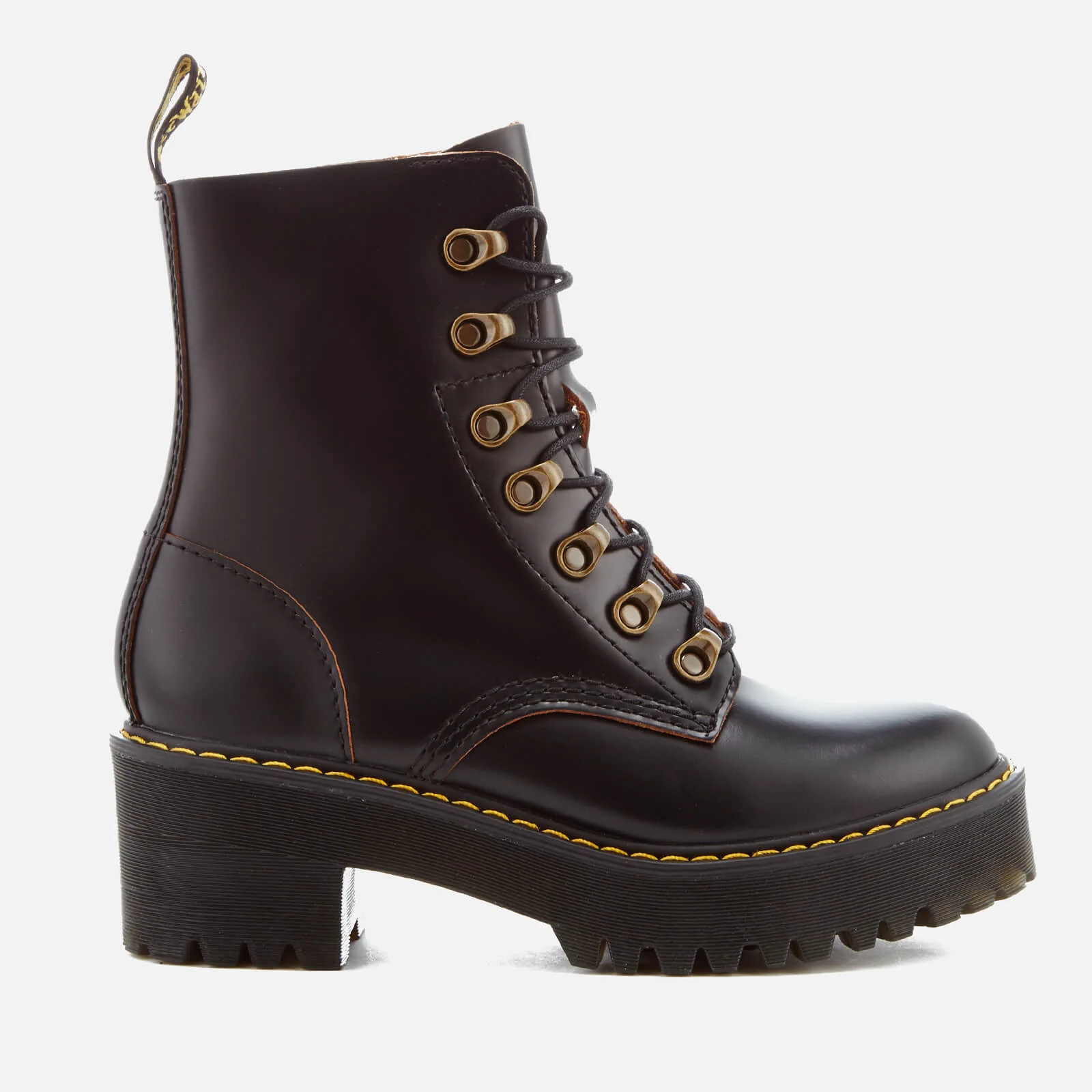 Dr. Martens Women's Leona Leather Lace Up Heeled Boots - Black Image 1